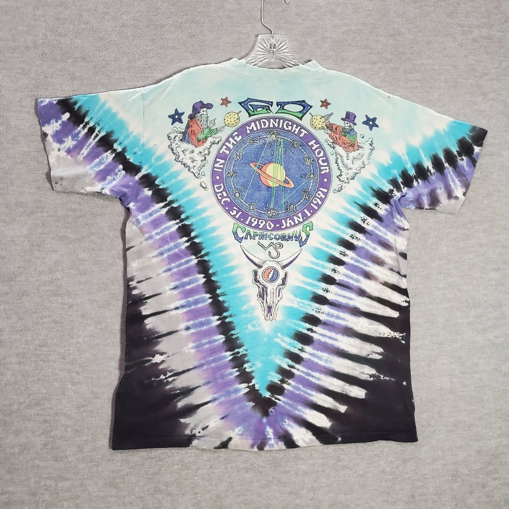 VINTAGE Grateful Dead Men Shirt Xl Tie Dye 1990 Liquid Blue Capricornus READ - Picture 3 of 16